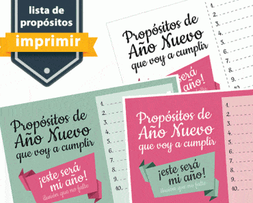 Lista de propósitos de Año Nuevo para imprimir