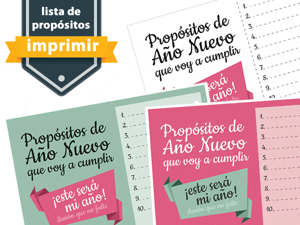 imprimible. listas de propósito de año nuevo