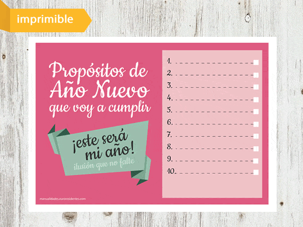 lista de propósitos de año nuevo imprimible