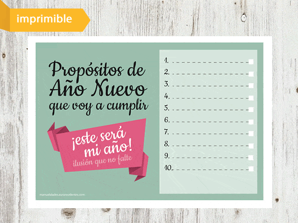 lista de propósitos de año nuevo para imprimir