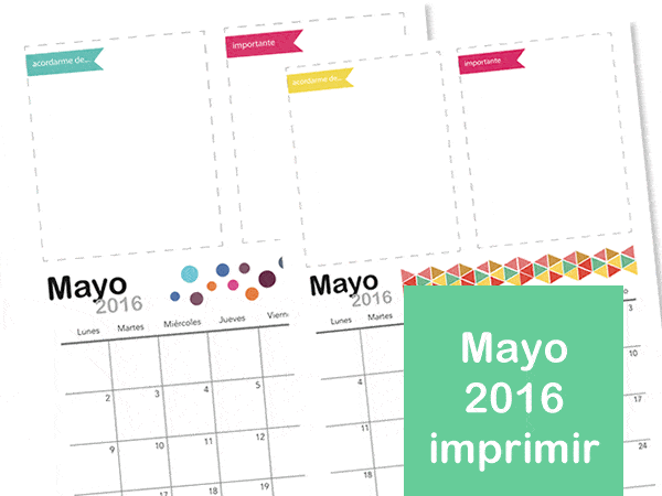 calendario mes de mayo imprimir 2016