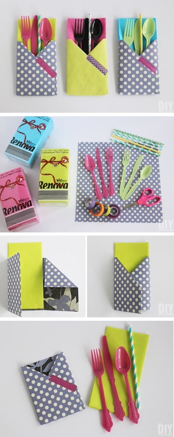 Manualidades: idea poner cubiertos fiesta