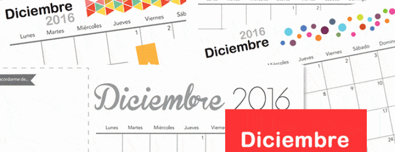 Imprimible: mes de diciembre 2016