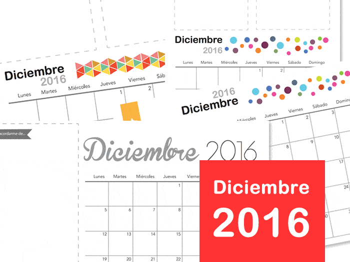 Imprimible: mes de diciembre 2016