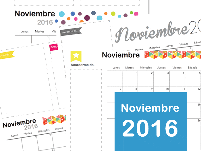 Mes de Noviembre 2016 para imprimir