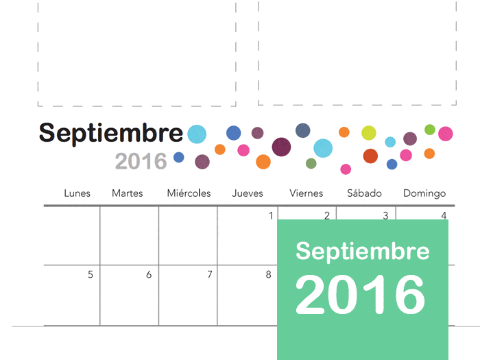 Mes de Septiembre para imprimir 2016