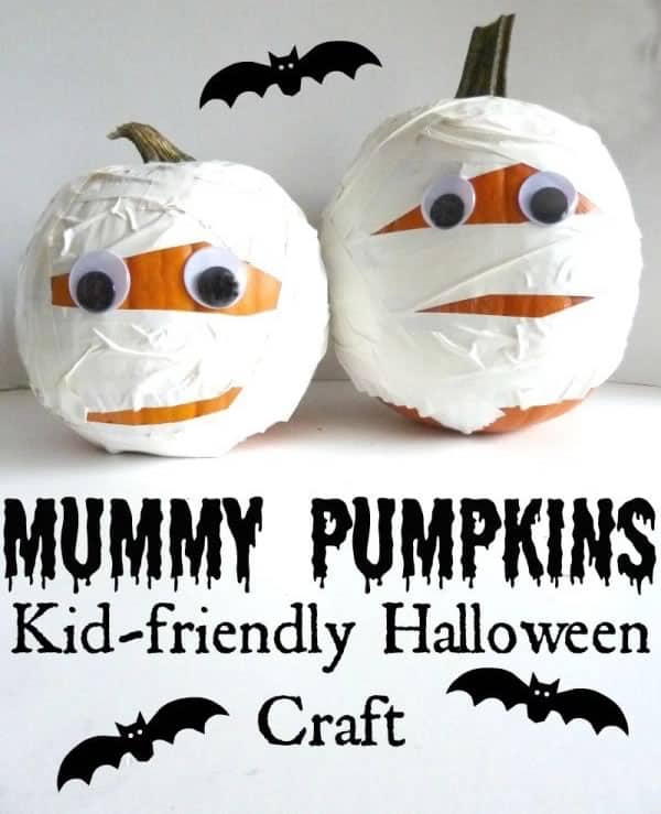 Manaulidades de Halloween para niños: calabazas momia
