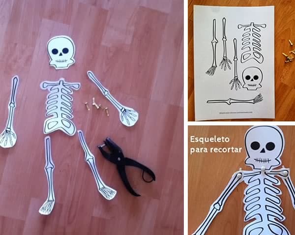 Manualidades Halloween: esqueleto para recortar