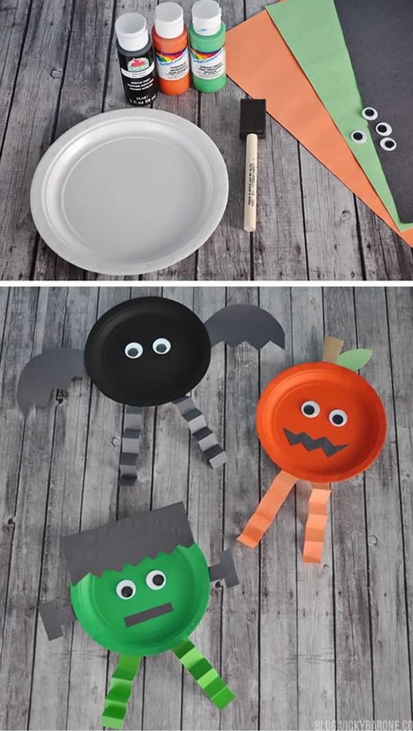 Halloween: manualidades niños con platos de papel