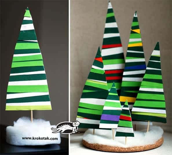 ideas para hacer árboles navideños con cartón