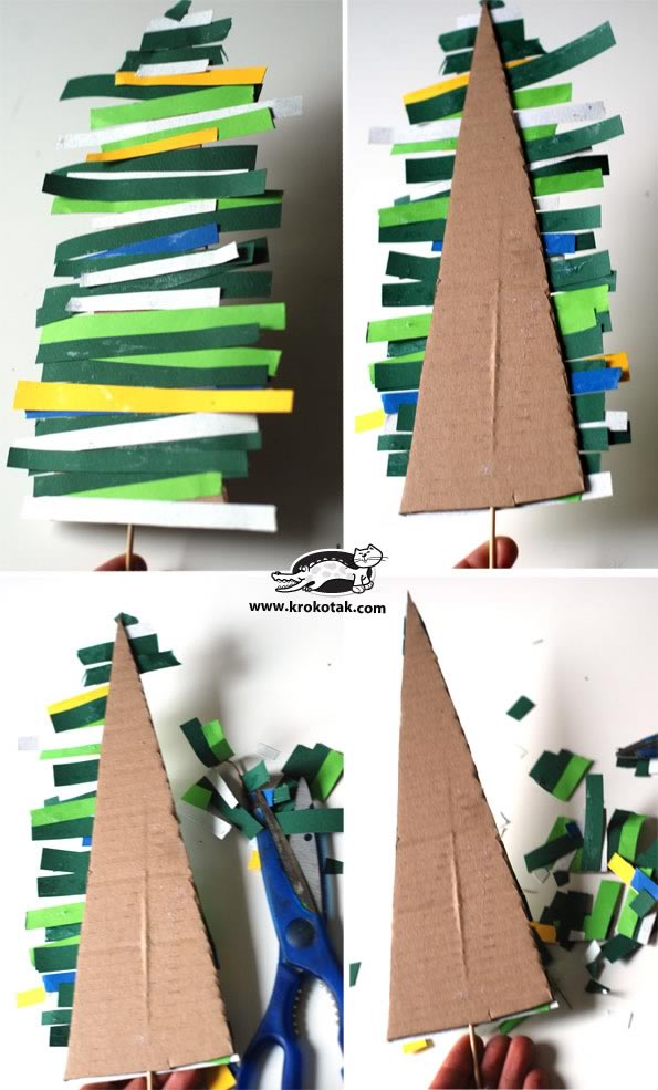 Manualidades: árbol navideño de cartón fácil