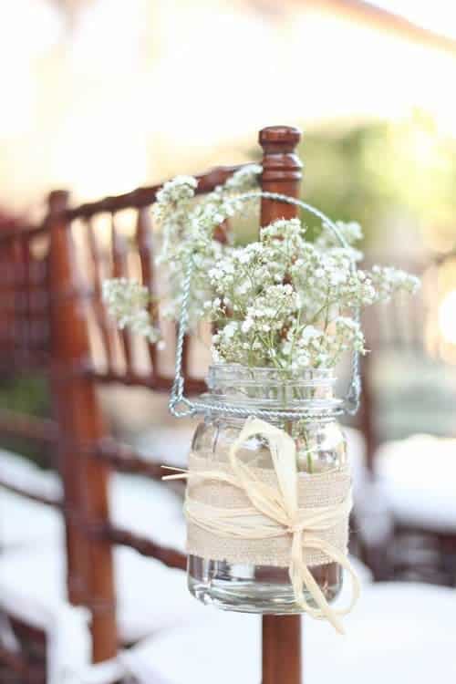 Ideas para reciclar tarros de cristal: jarrón decorativo flores