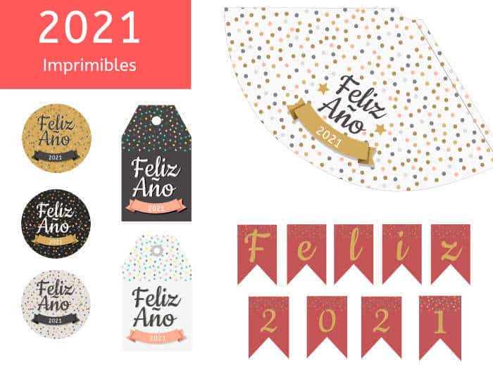 ¡¡Kit de fiesta!! Imprimibles para celebrar la fiesta de Año Nuevo 2020