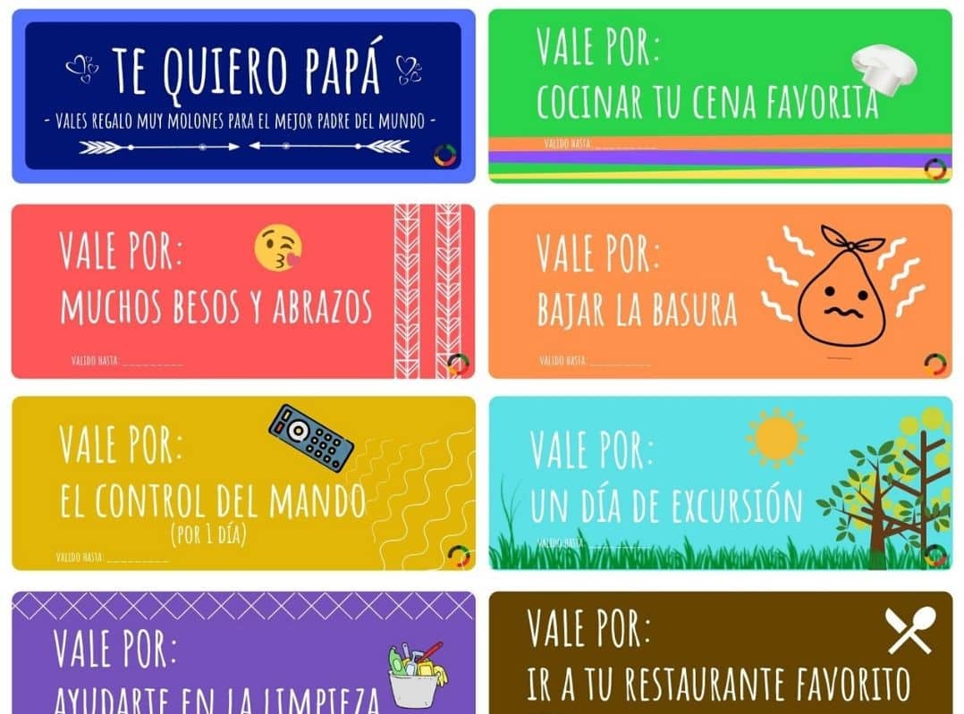 Vales De Regalo Ideas Vales regalo para el Día del Padre (para descargar gratis)