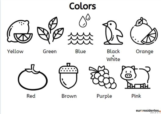 George Eliot Península golpear 5 actividades para aprender los colores en inglés para niños/as