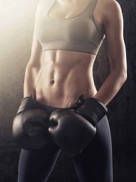 Mujer luchadora boxeo