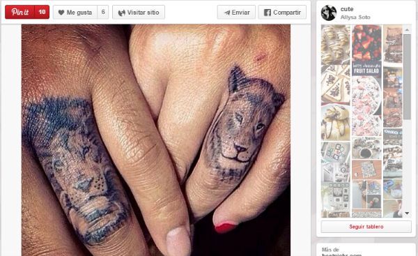 ideas para tatuajes parejas león y leona