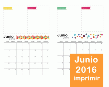 Mes de Junio 2016 para imprimir