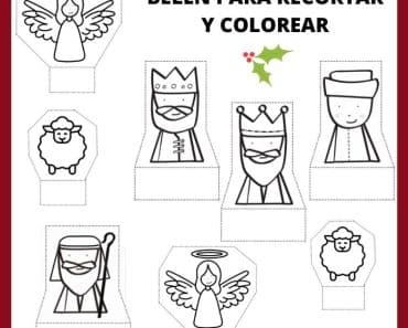 Figuras del Belén para colorear y recortar - gratis -