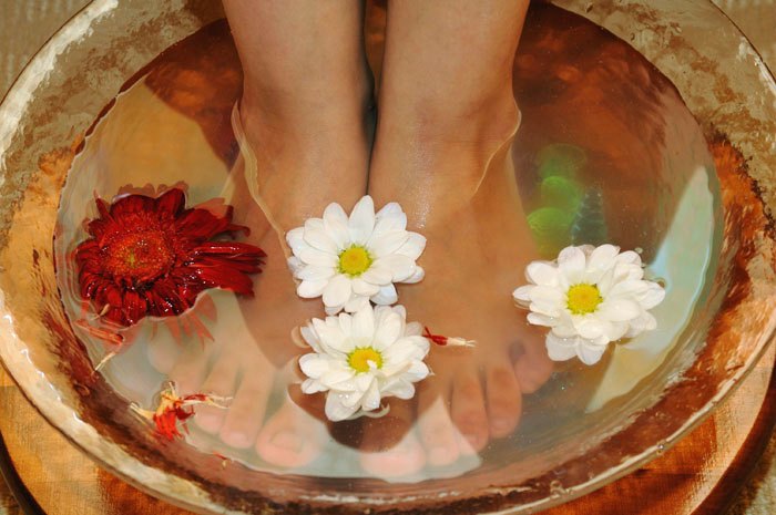 Baño de Primavera en los pies