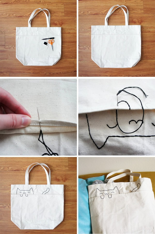 DIY: personalizar bolsos lona blanca