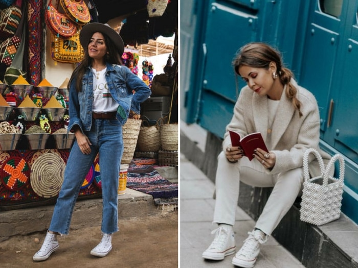 outfit con converse blancas mujer