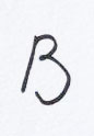 Grafología Inductiva Alfabética letra B mayúscula con redondez superior más grande 