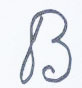 Grafología Inductiva Alfabética letra "B" con redondeces iguales