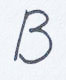 Grafología Inductiva Alfabética letra B mayúscula tipográfica 