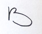 Grafología Inductiva Alfabética letra B mayúscula con redondeces inferior muy abonbada