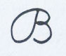 Grafología Inductiva Alfabética letra B mayúscula, con el palo envuelto dentro de la misma letra