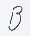 Grafología Inductiva Alfabética letra Ba mayúscula, el palo es más pequeño de lo normal