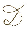 Grafología Inductiva Alfabética letra D mayúscula con bucle superior, palo con bcles y ausencia de la parte derecha