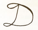 Grafología Inductiva Alfabética letra D mayúscula bucles superior e inferior y panza derecha