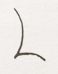 Grafología Inductiva Alfabética letra L mayúscula caligráfica