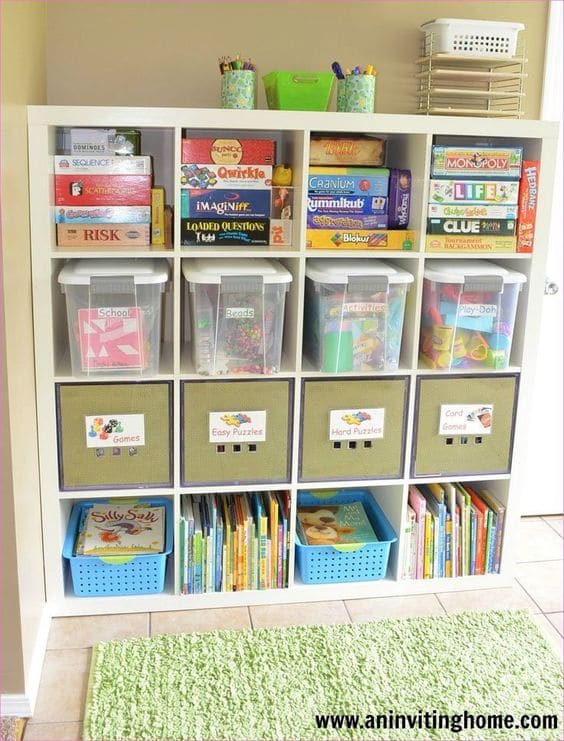 Organizadores de juguetes y libros para ordenar la habitación de tus hijos