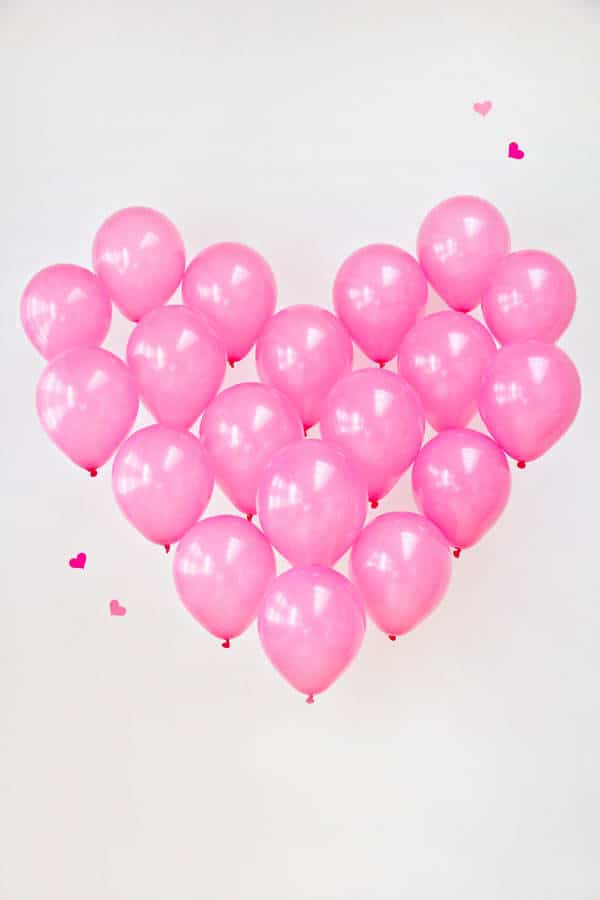 San Valentín: Corazón con globos