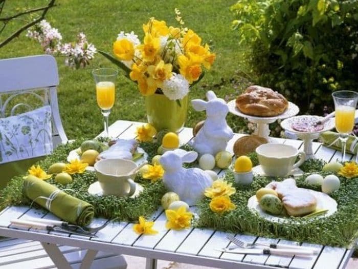 mesa decorada de Pascua