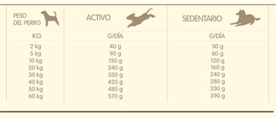 Retriever - Alimentación según edad