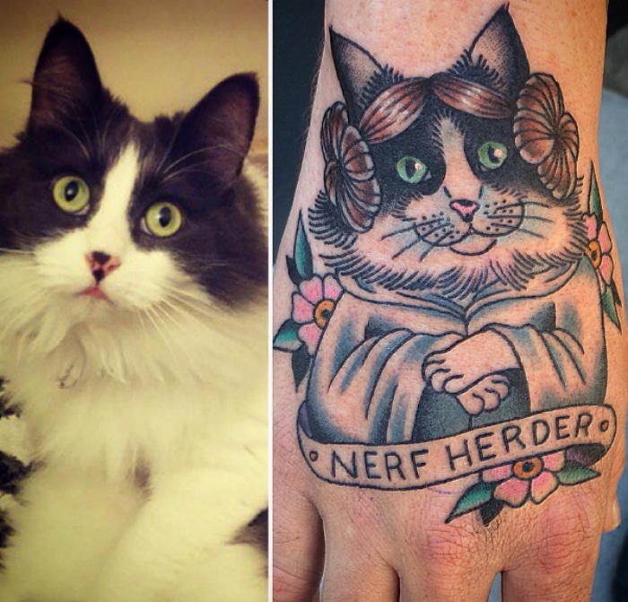 Leia gato tatuaje