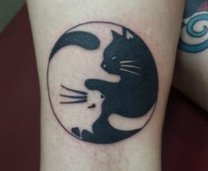 Ying Yang tatuaje gatos