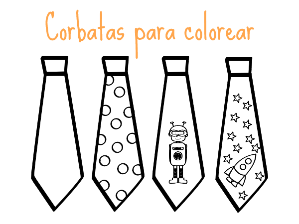 Dibujos de corbatas para imprimir y colorear