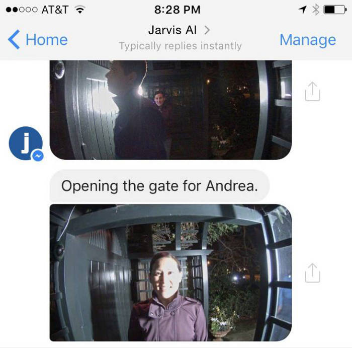 Jarvis utiliza el reconocimineto de imágenes para abrir la puerta a los amigos que estamos esperando