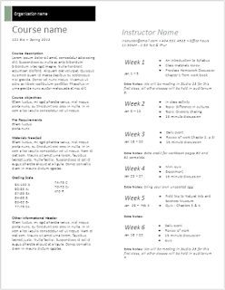 Plantilla "Syllabus - Basic" de Google Docs