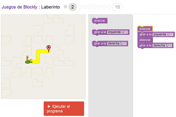 Laberinto de Blockly Games