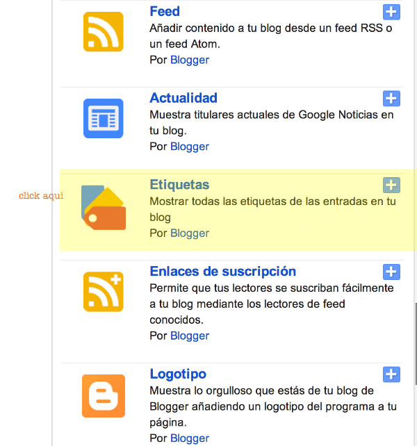 paso 2. Cómo poner nube tags en blogger