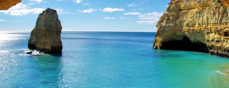 rock formations on the Algarve coast, Portugal