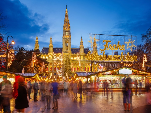 Mercados navideños en Viena, Austria.