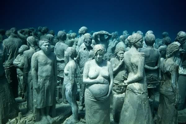 Jardines de esculturas marinas en Cancún