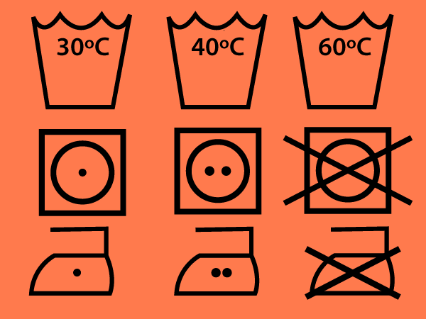 Etiquetas instrucciones de lavado